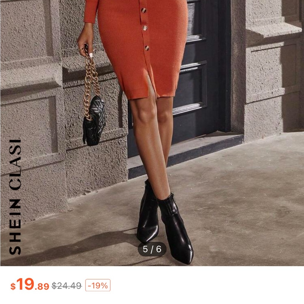 Orange Button-Up Skirt